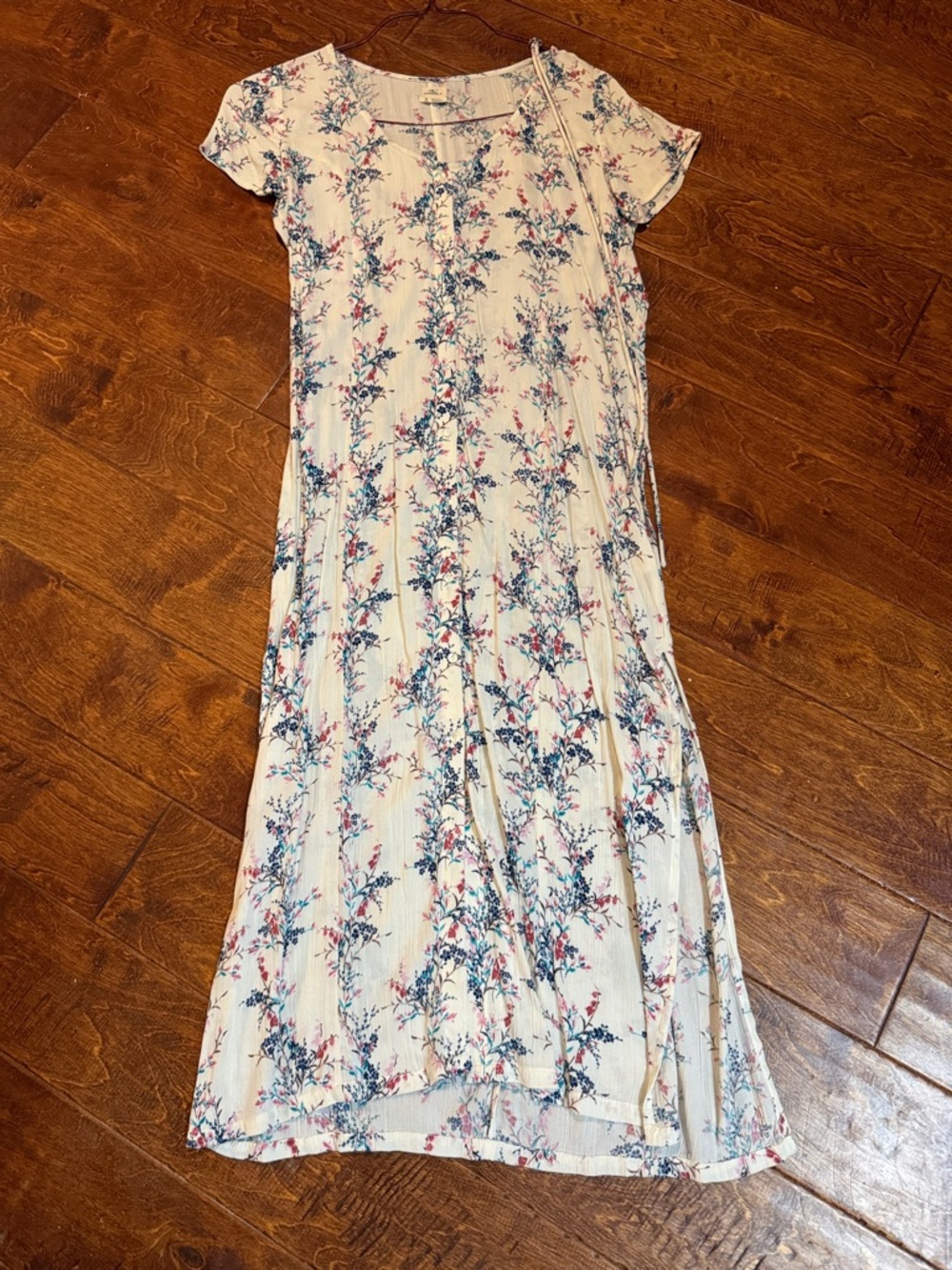 Cream Floral Short-Sleeve Kids Dress